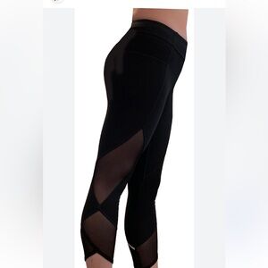RBX Women’s Active Legging  Capri with Mesh Insert